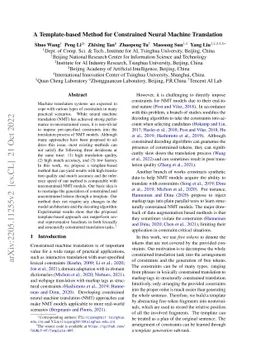 A Template-based Method for Constrained Neural Machine Translation