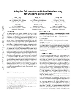 Adaptive Fairness-Aware Online Meta-Learning for Changing Environments