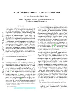 GR-GAN: Gradual Refinement Text-to-image Generation