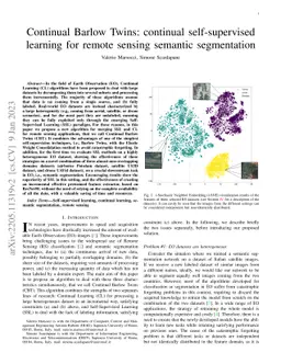 Continual Barlow Twins: continual self-supervised learning for remote
  sensing semantic segmentation
