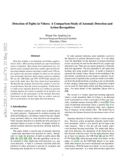 Detection of Fights in Videos: A Comparison Study of Anomaly Detection
  and Action Recognition