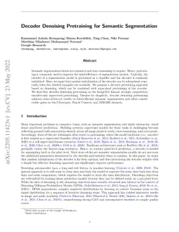 Decoder Denoising Pretraining for Semantic Segmentation