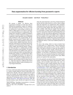 Data augmentation for efficient learning from parametric experts