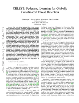 CELEST: Federated Learning for Globally Coordinated Threat Detection