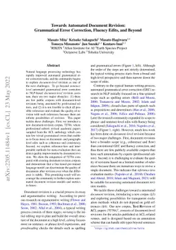 Towards Automated Document Revision: Grammatical Error Correction,
  Fluency Edits, and Beyond