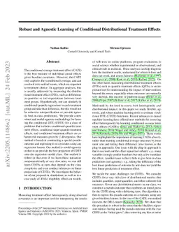 Robust and Agnostic Learning of Conditional Distributional Treatment Effects