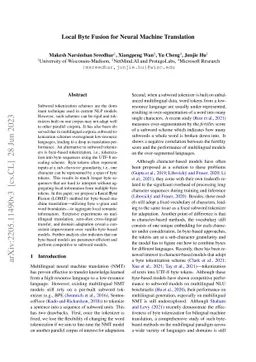 Local Byte Fusion for Neural Machine Translation