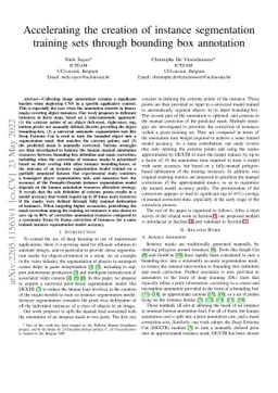 Accelerating the creation of instance segmentation training sets through
  bounding box annotation