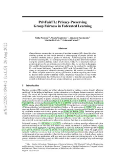 PrivFairFL: Privacy-Preserving Group Fairness in Federated Learning