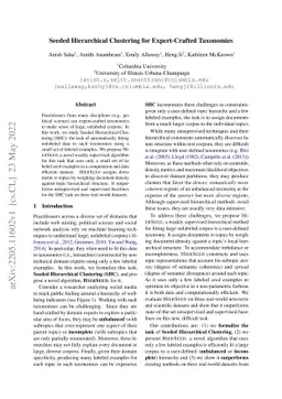 Seeded Hierarchical Clustering for Expert-Crafted Taxonomies
