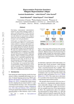 Representation Projection Invariance Mitigates Representation Collapse