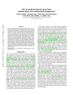 How do people incorporate advice from artificial agents when making
  physical judgments?