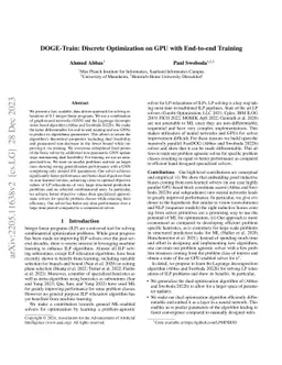 DOGE-Train: Discrete Optimization on GPU with End-to-end Training