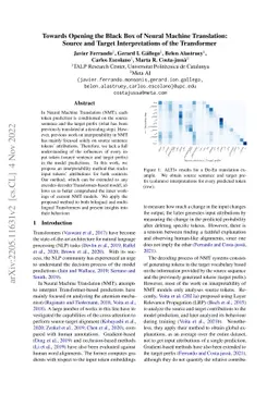 Towards Opening the Black Box of Neural Machine Translation: Source and
  Target Interpretations of the Transformer