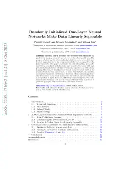 Randomly Initialized One-Layer Neural Networks Make Data Linearly
  Separable