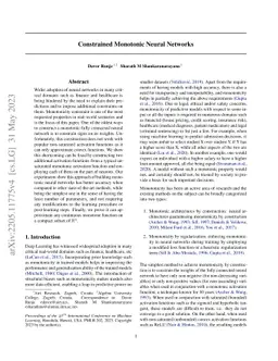 Constrained Monotonic Neural Networks