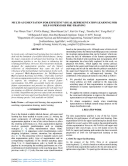 Multi-Augmentation for Efficient Visual Representation Learning for
  Self-supervised Pre-training