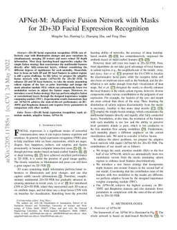 AFNet-M: Adaptive Fusion Network with Masks for 2D+3D Facial Expression
  Recognition