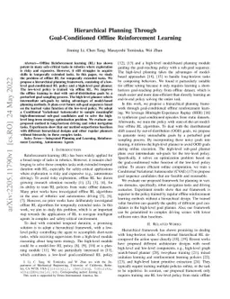 Hierarchical Planning Through Goal-Conditioned Offline Reinforcement
  Learning