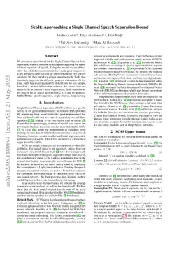 SepIt: Approaching a Single Channel Speech Separation Bound