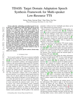 TDASS: Target Domain Adaptation Speech Synthesis Framework for
  Multi-speaker Low-Resource TTS