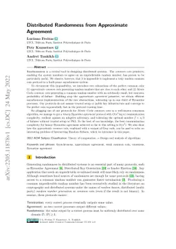 Distributed Randomness from Approximate Agreement