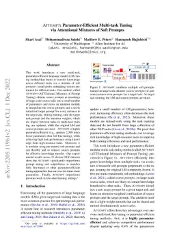 ATTEMPT: Parameter-Efficient Multi-task Tuning via Attentional Mixtures
  of Soft Prompts