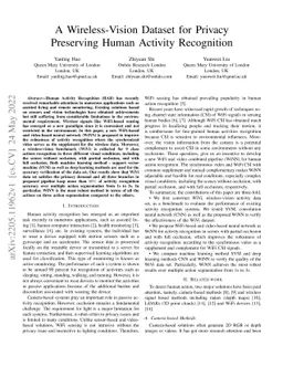 A Wireless-Vision Dataset for Privacy Preserving Human Activity
  Recognition