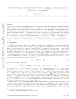 Weak Convergence of Approximate reflection coupling and its Application
  to Non-convex Optimization