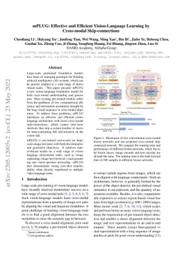 mPLUG: Effective and Efficient Vision-Language Learning by Cross-modal
  Skip-connections