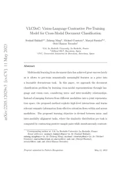 VLCDoC: Vision-Language Contrastive Pre-Training Model for Cross-Modal
  Document Classification