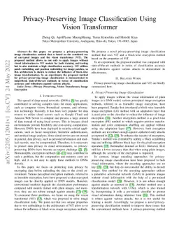 Privacy-Preserving Image Classification Using Vision Transformer