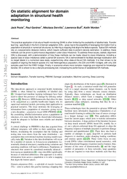 On statistic alignment for domain adaptation in structural health
  monitoring
