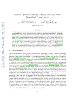 Minimax Optimal Clustering of Bipartite Graphs with a Generalized Power
  Method