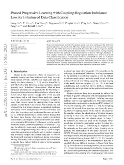 Phased Progressive Learning with Coupling-Regulation-Imbalance Loss for
  Imbalanced Data Classification