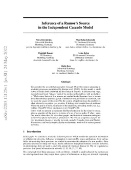 Inference of a Rumor's Source in the Independent Cascade Model