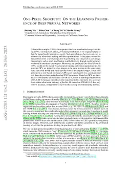 One-Pixel Shortcut: on the Learning Preference of Deep Neural Networks