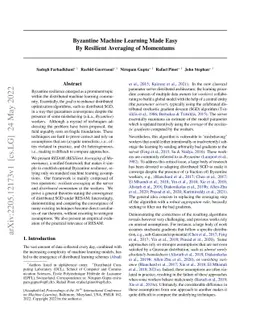 Byzantine Machine Learning Made Easy by Resilient Averaging of Momentums