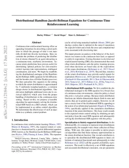 Distributional Hamilton-Jacobi-Bellman Equations for Continuous-Time
  Reinforcement Learning