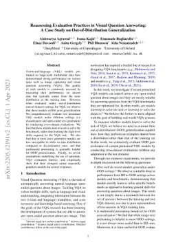 Reassessing Evaluation Practices in Visual Question Answering: A Case
  Study on Out-of-Distribution Generalization