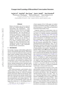 Unsupervised Learning of Hierarchical Conversation Structure