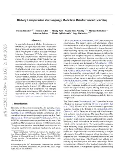 History Compression via Language Models in Reinforcement Learning
