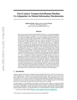 First Contact: Unsupervised Human-Machine Co-Adaptation via Mutual
  Information Maximization