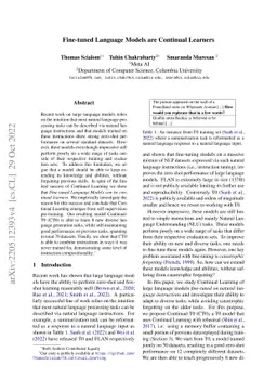 Fine-tuned Language Models are Continual Learners