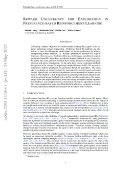 Reward Uncertainty for Exploration in Preference-based Reinforcement
  Learning