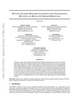 Physics Guided Machine Learning for Variational Multiscale Reduced Order
  Modeling