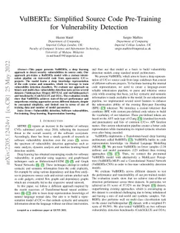 VulBERTa: Simplified Source Code Pre-Training for Vulnerability
  Detection