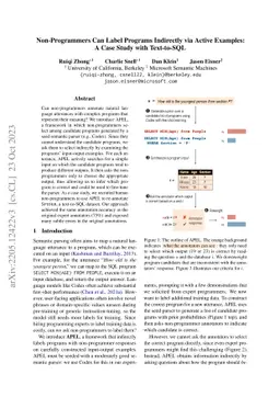 Non-Programmers Can Label Programs Indirectly via Active Examples: A
  Case Study with Text-to-SQL