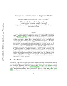 Deletion and Insertion Tests in Regression Models