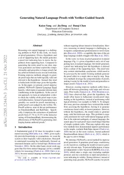 Generating Natural Language Proofs with Verifier-Guided Search